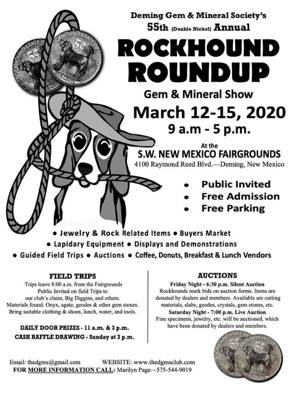 55th Annual Deming Gem & Mineral Society’s “Rockhound Roundup” – Silver ...