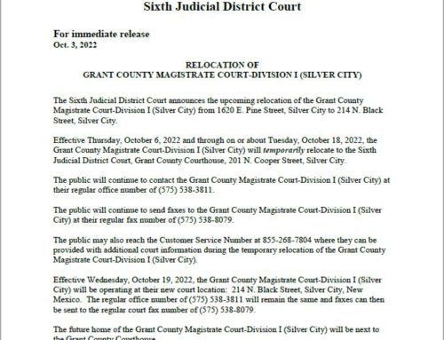 Grant County Magistrate Court-Division 1 Relocation Notice
