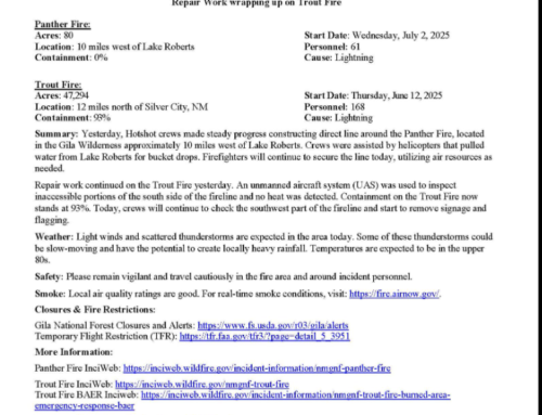 Trout and Panther Fire Update