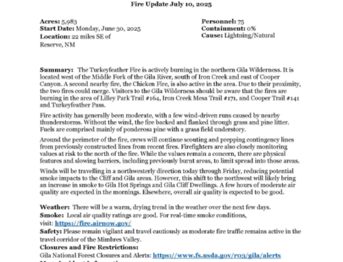 TurkeyFeather Fire Update: Thursday, July 10th, 2025