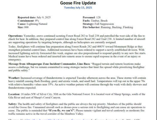 Goose Fire Update: Tuesday, July 15th, 2025