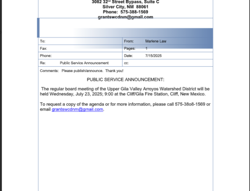 Upper Gila Valley Arroyos Watershed District Meeting