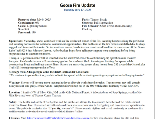 Goose Fire Update: Thursday, July 17th, 2025