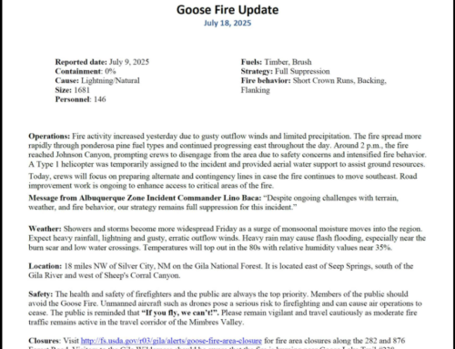 Goose Fire Update: Friday, July 18th, 2025