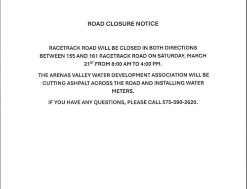 Arenas Valley Water Development Association Road Closure Notice