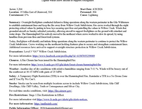 Hummingbird Fire Update