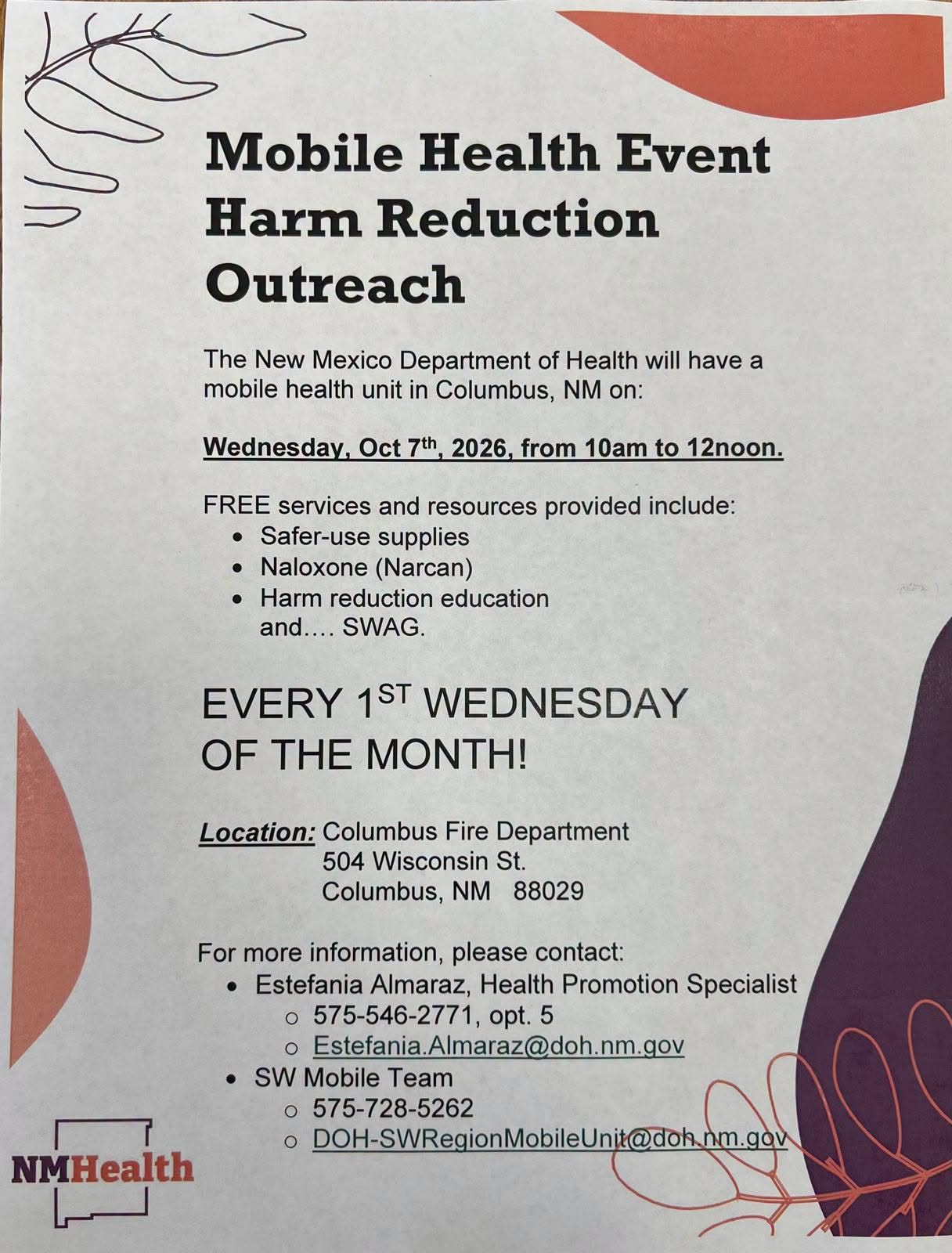 Mobile Health Event Harm Reduction Outreach